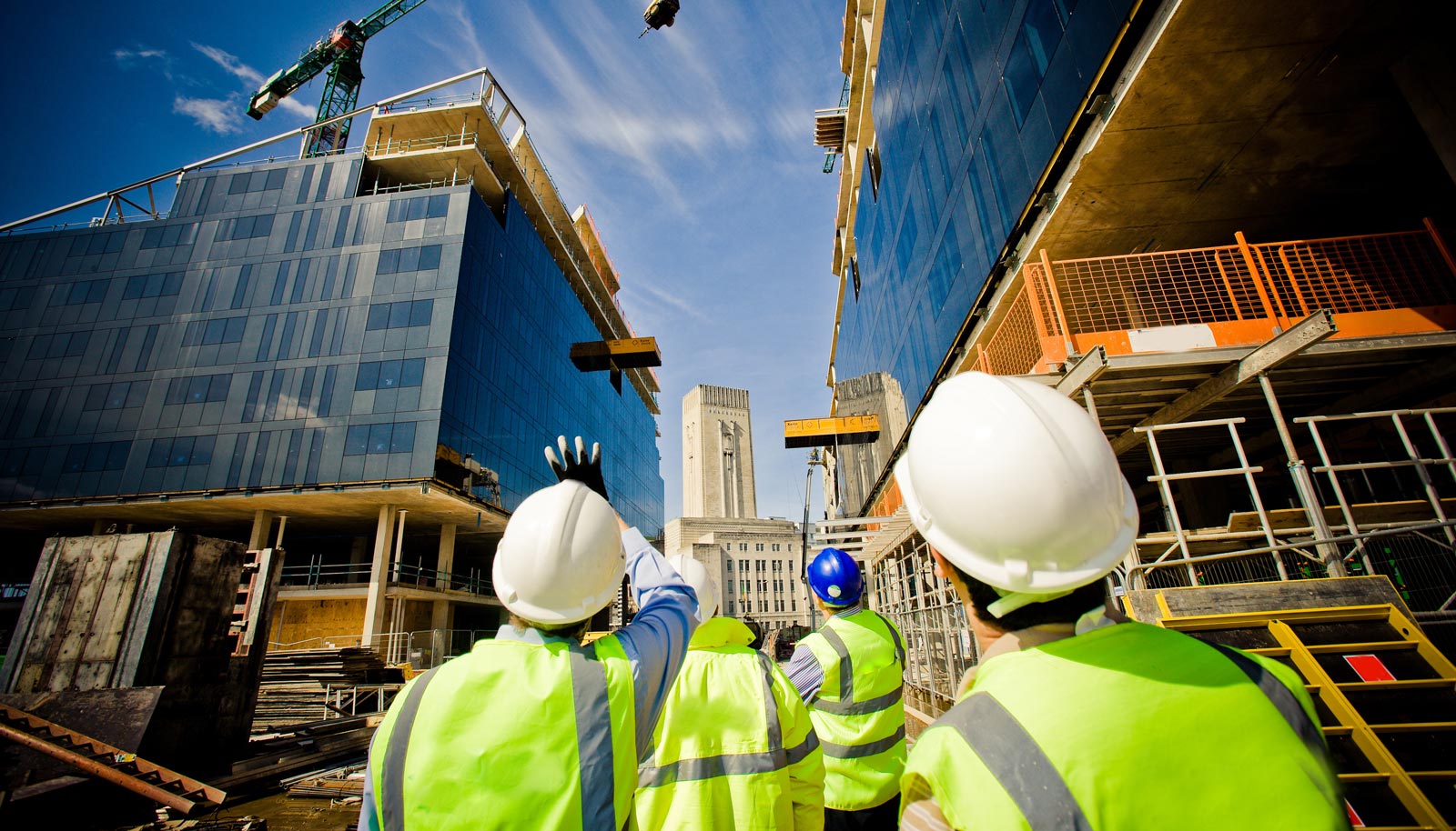 Construction workers on job site